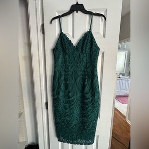 Bardot Green Lace Cocktail Dress